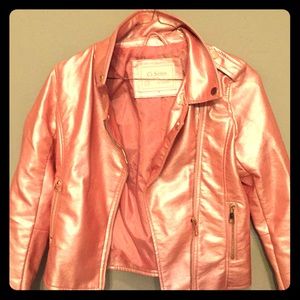 Pink leather jacket for kids